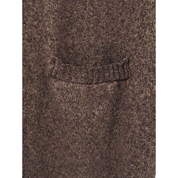 Easel Cardigan Duster Womens Large Brown Open Acrylic Sweater Pocket Cottagecore - Picture 4 of 9